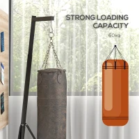 SPORTNOW Foldable Punch Bag Stand for Heavy Bag, Speed Bag, Freestanding and Adjustable - Black(m-7)