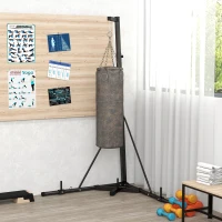 SPORTNOW Foldable Punch Bag Stand for Heavy Bag, Speed Bag, Freestanding and Adjustable - Black(m-2)