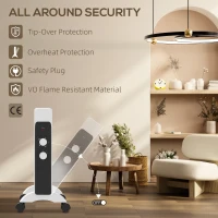 HOMCOM 2kW Electric Heater, 10-45℃ Temperature - White(m-6)