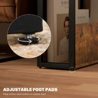 HOMCOM Industrial-Style Side Table - Black/Brown(m-6)