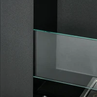 HOMCOM Șemineu Încorporabil pe Bioetanol din Oțel Inoxidabil, cu 2 Arzătoare de 0,85L, 90x15x40 cm, Negru(m-9)