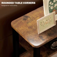 HOMCOM Industrial-Style Side Table - Black/Brown(m-5)