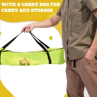 HOMCOM Set of 2 Football Goal Net 6 x 3 ft Foldable Outdoor Sport Training Teens Adults Football with Carrying Bag Yellow(m-5)