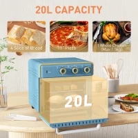 HOMCOM 20L 90-230℃ Mini Electric Oven - Blue(m-4)