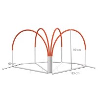PawHut 4-delige Agility-Set voor Honden, Incl. Draagtas, Kunststof, 89x69x99 cm, Wit+Oranje(m-3)