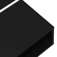 Table basse carrée moderne,  70×70×35 cm,  design noir et blanc,  5 compartiments ouverts,  compartiment central 10×10 cm, Blanc+Noir(m-6)