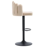 Tabourets de bar en velours, lot de 2, pivotants et réglables en hauteur, chaises de loisirs modernes avec repose-pieds pour restaurants et bars,Beige(m-13)