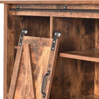 TV-Schrank im Industrie-Design, Sideboard mit 2 Schiebetüren und verstellbaren Ablagen, 120×40×60,5 cm,  Braun(m-9)