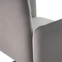 Esszimmerstuhl in Samtoptik mit abnehmbaren Armlehnen, ergonomischem Design und einfacher Montage, 1er-Set, Grau(m-9)