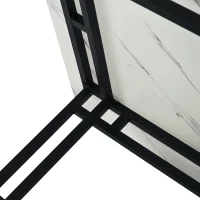 Esszimmertisch, 120x70 cm, MDF Tischplatte, Familiengebrauch, Schwarz Metallbeine Design, Küche und Wohnzimmer, Schwarz Weiss(m-6)