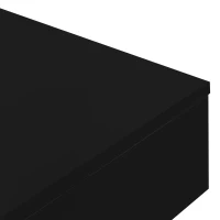 Table basse en haute brillance, table de salon avec boîte de rangement amovible et effet lumineux LED, 72×72×30 cm, Noir(m-8)