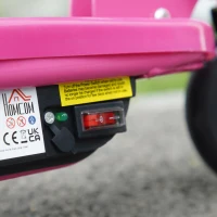 HOMCOM Folding Electric Kids Scooter Ride on Age 7-14, Pink(m-9)