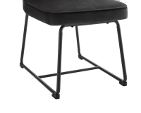 Set de 2 scaune de sufragerie din catifea, scaun tapițat cu spătar pentru sufragerie/living, 46x45x81,5 cm, Negru(m-8)