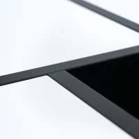 Elegantă măsuță de cafea lucioasă cu 4 sertare, compartiment de depozitare integrat, 70×70×35 cm, Alb+Negru(m-6)