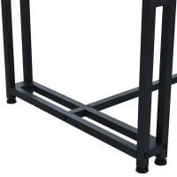 Table à manger luxueux 120x70 cm, table de cuisine moderne avec plateau en MDF et pieds en métal noir pour salle à manger et salon,Noir Blanc(m-7)