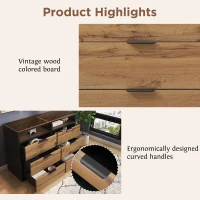 Anti-tip Sideboard Cabinet with Storage Drawers and Shelves, Wooden Drawer Chest for Living Room, 120L x 40W x 80H cm, Oak(m-6)