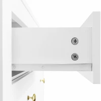 Buffet avec 5 tiroirs, Design de tiroirs unique, Poignées dorées, Construction robuste, Grand espace de rangement, Blanc(m-10)