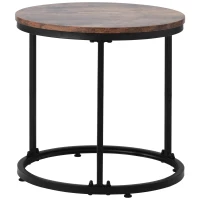 Runder Couchtisch 70 cm, MDF-Tischplatte, elegant für Wohnzimmer, Familie und Freunde, Braun(m-6)