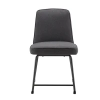 Chaises de salle à manger en lin, chaise de cuisine avec structure en métal et rembourrage, design ergonomique, lot de 2,Gris(m-10)