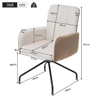 Chaise de salle à manger en velours, design moderne, accoudoirs amovibles, ergonomique, montage facile,Beige(m-3)