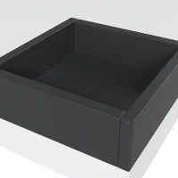 Table basse en haute brillance, table d'appoint avec boîte de rangement amovible et effet lumineux LED, 72×72×30 cm, Blanc(m-6)