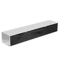 Fernsehschrank Hochglanz Led Beleuchtung Modern Design fürs Wohnzimmer Schwarz Weiß(m-2)