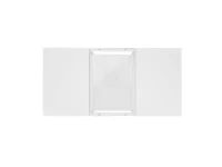 Tavolino da caffè bianco con rivestimento in vetro, illuminazione LED, controllo tramite app, 2 cassetti e 1 vano aperto, 100×50×35,5 cm, Bianco(m-12)