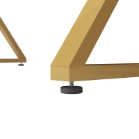 Masă cu picioare din metal, marmorizare modernă, structură metalică stabilă, 119×70×75 cm, Alb+Auriu(m-6)