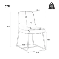Set de 2 scaune de sufragerie din catifea, scaun tapițat cu spătar pentru sufragerie/living, 46x45x81,5 cm, Verde(m-3)