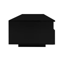 Table basse LED en laque brillante avec 2 tiroirs,  table centrale moderne avec lumières LED 16 couleurs,  USB,  95×50×35 cm, Noir(m-10)