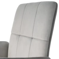 Esszimmerstuhl in Samtoptik mit abnehmbaren Armlehnen, ergonomischem Design und einfacher Montage, 1er-Set, Grau(m-6)