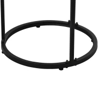 Table basse ronde 2 pièces,  tables d'appoint empilables en MDF avec cadre en métal,  design gain de place, Chêne(m-6)