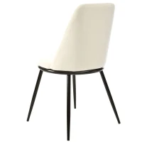 Set de 2 scaune de prânz, design ergonomic, tapițerie din catifea, structură metalică, 44×41×88 cm, Bej(m-9)