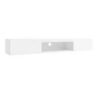 Suport TV mobil, suport TV de perete, cu iluminare LED și control prin aplicație Bluetooth, 160×31×22 cm, Alb(m-11)