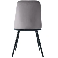 Esszimmerstuhl-Set (2 Stk), Polster in Samtoptik, Metallgestell, ergonomische Rückenlehne, Tragfähigkeit 150 kg, 50×48×88 cm, Grau(m-10)