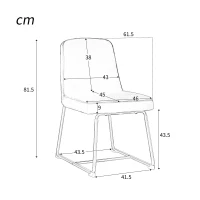 Set de 2 scaune de sufragerie din catifea, scaun tapițat cu spătar pentru sufragerie/living, 46x45x81,5 cm, Negru(m-3)