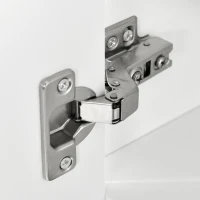 Credenza con 2 ante, 3 ripiani, 6 scomparti, piedi e maniglia dorati, motivo floreale, per soggiorno, bagno e camera da letto, 75L x 40P x 90A, Dorato + Bianco(m-10)