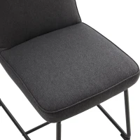 Chaises de salle à manger en lin, chaise de cuisine avec structure en métal et rembourrage, design ergonomique, lot de 2,Gris(m-5)