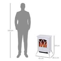 HOMCOM 1kW-2kW Vintage Electric Fireplace Heater - White(m-3)