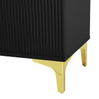 Set guardaroba con panca per scarpe e cuscino, frontale armadio con ganci, 60,5×180,5×35,2 cm, Nero+Oro(m-10)