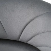 Chaise de salle à manger avec revêtement en velours, Design léger et luxueux, Quatre pieds en métal, Polyvalente pour salon et chambre à coucher, Ergonomique et stable,Gris(m-7)