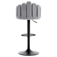 Tabourets de bar en velours, lot de 2, pivotants et réglables en hauteur, chaises de loisirs modernes avec repose-pieds pour restaurants et bars,Gris(m-14)