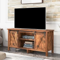 TV-Schrank im Industrie-Design, Sideboard mit 2 Schiebetüren und verstellbaren Ablagen, 120×40×60,5 cm,  Braun(m-4)