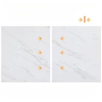 Esstisch mit Metallbeinen, moderner Marmorierung, stabilem Metallgestell, verstellbaren Knöpfen, 119×70×75 cm, Weiß+Gold(m-4)