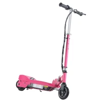 HOMCOM Folding Electric Kids Scooter Ride on Age 7-14, Pink(m-11)