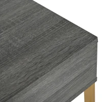 Table d'entrée avec tiroir, style luxe léger, plateau en MDF, structure en métal, 120×38×76 cm,Gris(m-6)