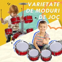 AIYAPLAY Set Tobe Începatori 3-6 Ani din 5 Piese, pentru Casa și Grădiniță, 68,5x37x84 cm, Roșu(m-7)