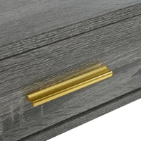 Table d'entrée avec tiroir, style luxe léger, plateau en MDF, structure en métal, 120×38×76 cm,Gris(m-7)