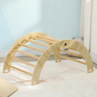 AIYAPLAY Triángulo de Escalada para Niños de 18-48 Meses con Rampa Escalador de Arco 219x72,5 cm Natural(m-8)