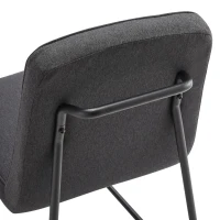 Chaises de salle à manger en lin, chaise de cuisine avec structure en métal et rembourrage, design ergonomique, lot de 2,Gris(m-7)